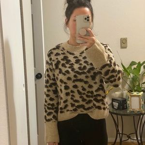 Leopard Print Boxy Sweater